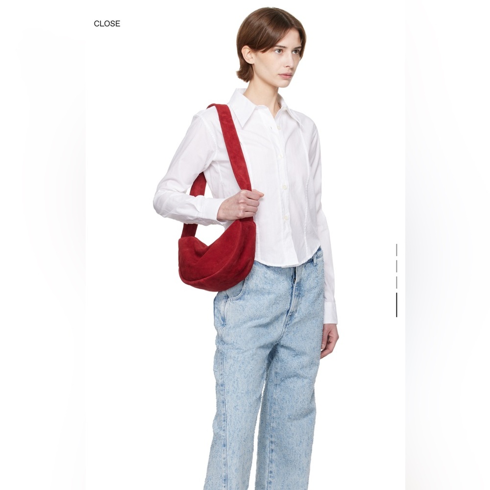 ST. AGNI Burgundy Soft Crescent Bag